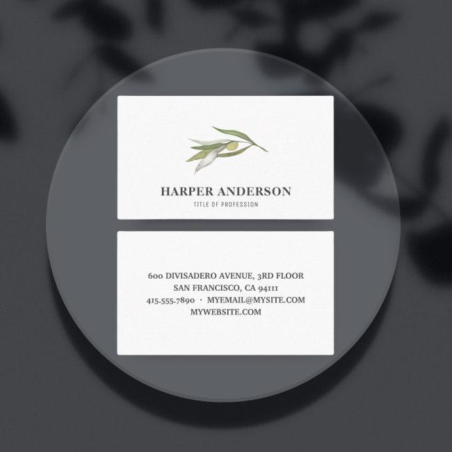 Modern Minimal Green Olive Tree Professional Busin