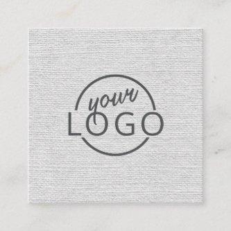 Modern minimal light gray linen custom logo square