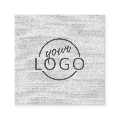 Modern minimal light gray linen custom logo square