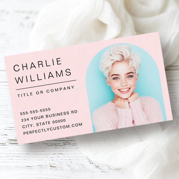 Modern minimal light pink arch photo frame
