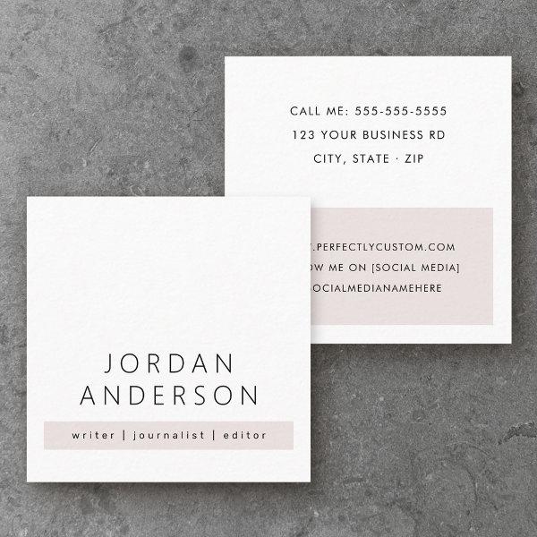 Modern minimal light rose gray color block square