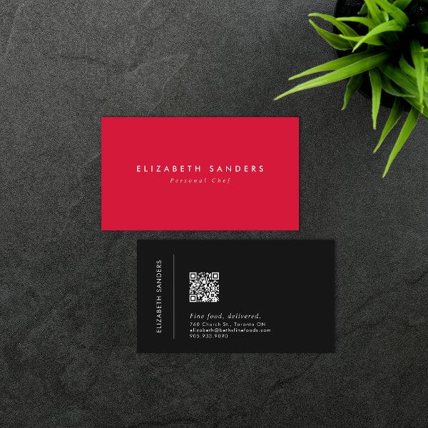 Modern Minimal Luxury Boutique QR CODE Business Ca