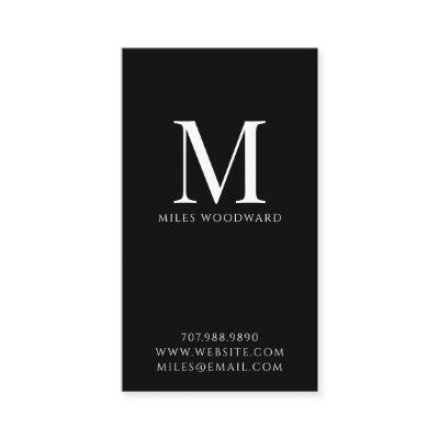 Modern Minimal Monogram Black Vertical