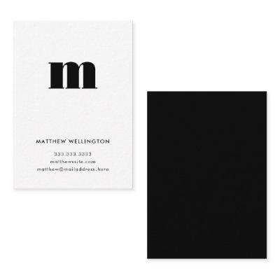 Modern Minimal Monogram Black White Letter Initial