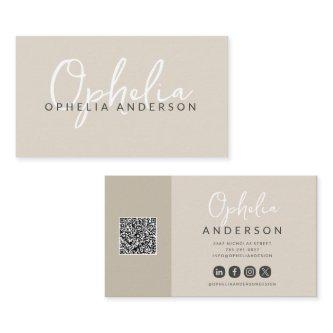 Modern minimal natural script boho QRcode