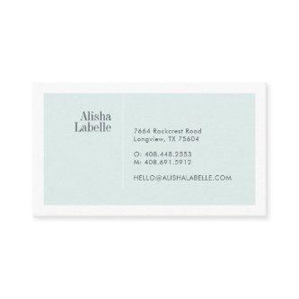 Modern Minimal Pale Mint & White Typographic
