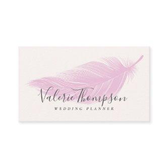 Modern minimal pastel pink elegant boho feather