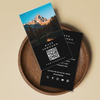 Modern Minimal Photographer QR Code Social Media