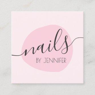 Modern minimal pink nails square