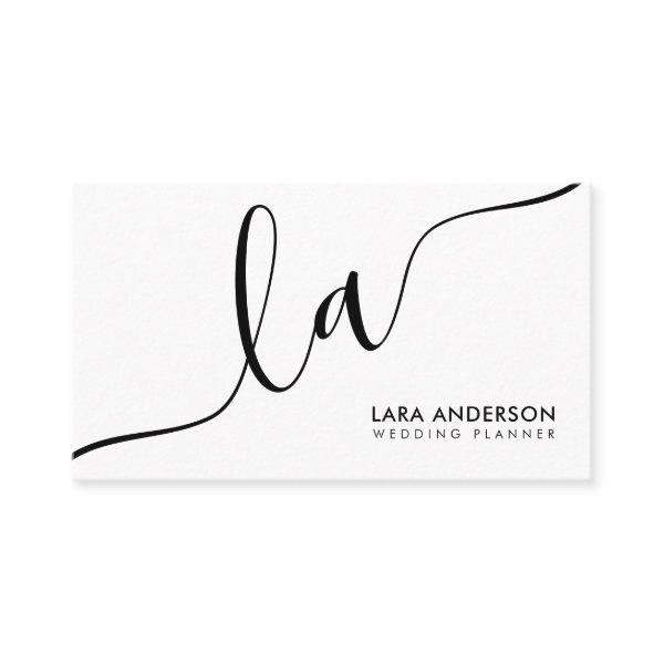 Modern minimal plain black white monogram initials