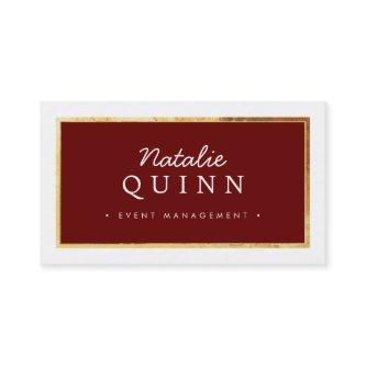 MODERN MINIMAL pro gold border dark red burgundy