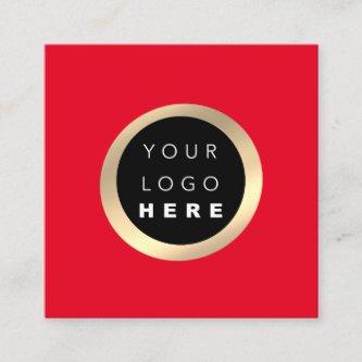 Modern Minimal Professional Logo VIP Red Lux Gold Square