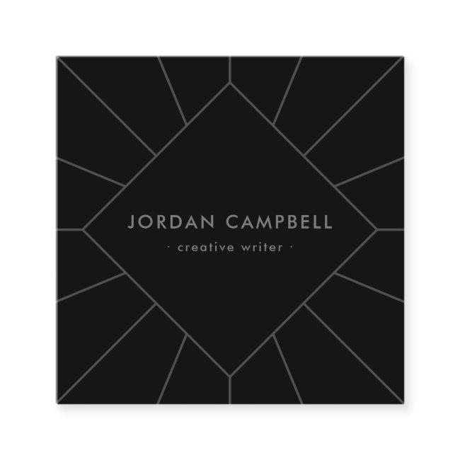 Modern minimal radial geometric black square