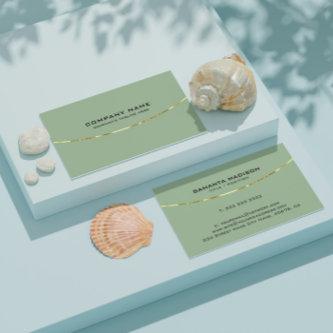 Modern Minimal Sage Green Gold Stripe