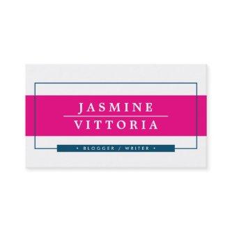 MODERN MINIMAL simple border bright pink navy
