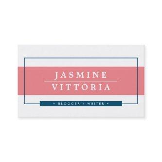 MODERN MINIMAL simple border coral dark blue navy