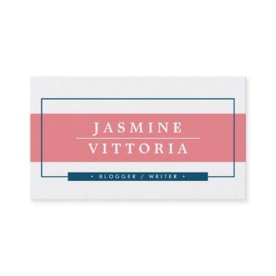 MODERN MINIMAL simple border coral dark blue navy