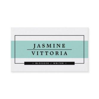 MODERN MINIMAL simple border mint green band black