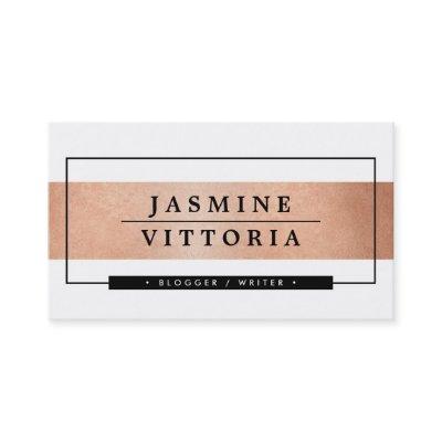 MODERN MINIMAL simple border rose gold band black