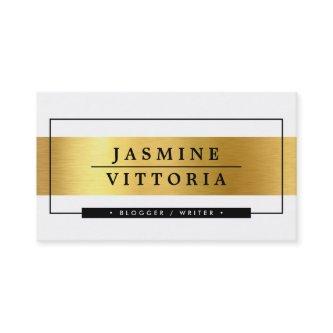 MODERN MINIMAL simple border shiny gold band black