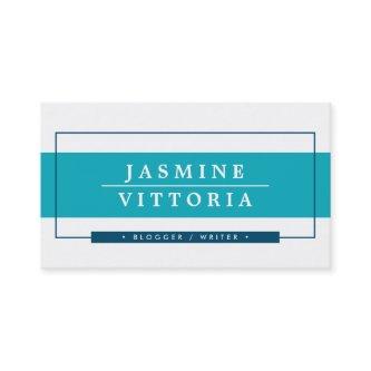 MODERN MINIMAL simple border turquoise blue navy