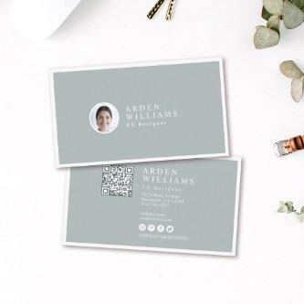 Modern Minimal Simple Professional QR code Photo