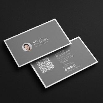 Modern Minimal Simple Professional QR code Photo