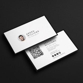 Modern Minimal Simple Professional QR code Photo