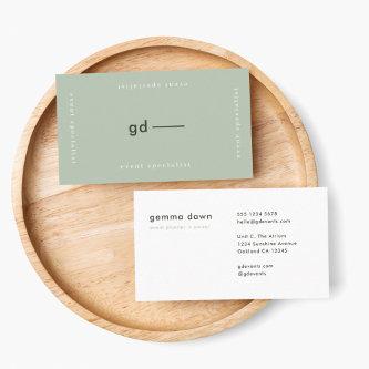 Modern Minimal Simple Sage Green Monogram