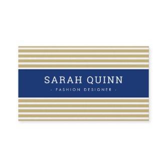 MODERN MINIMAL STRIPE gold navy blue white type