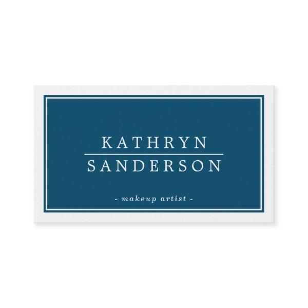 MODERN MINIMAL stylish border navy blue white type
