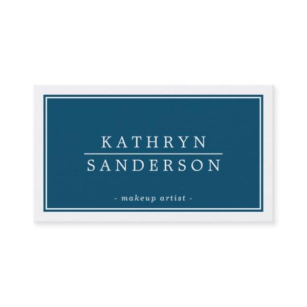 MODERN MINIMAL stylish border navy blue white type