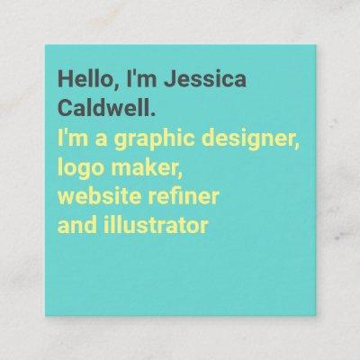 Modern minimal teal and yellow bold graphic design square