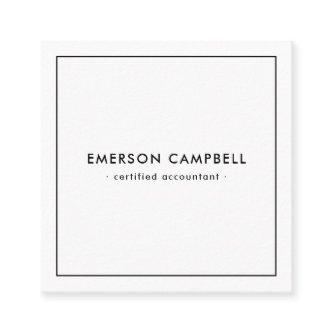 Modern minimal thin black border white square