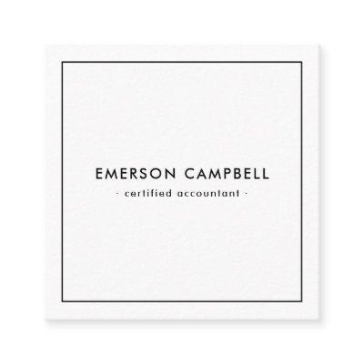 Modern minimal thin black border white square