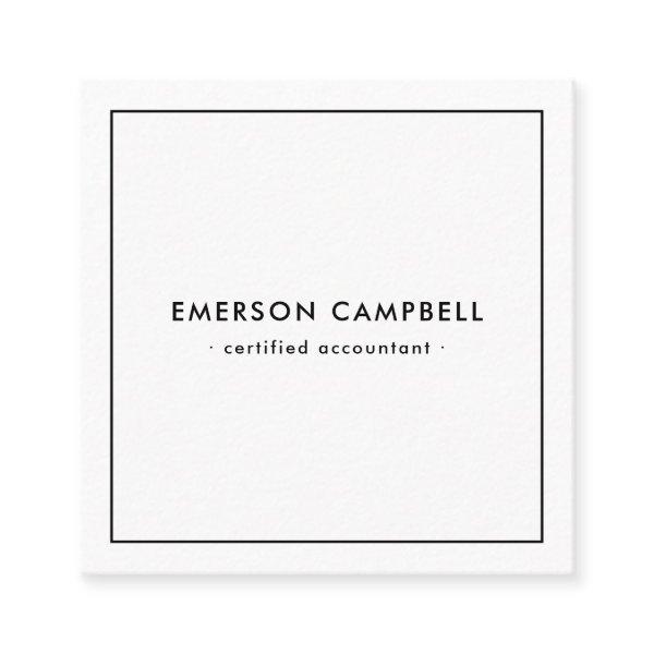 Modern minimal thin black border white square