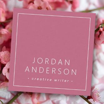 Modern minimal thin borders dusty rose mauve square