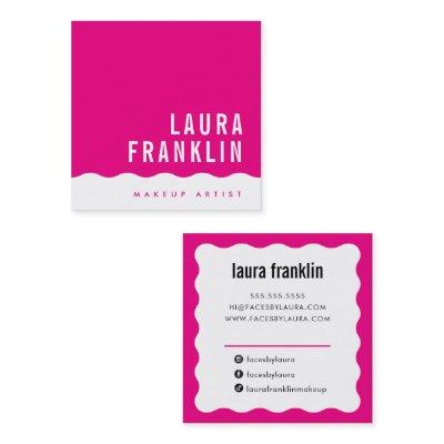 MODERN MINIMAL WAVE simple chic fuschia pink Square