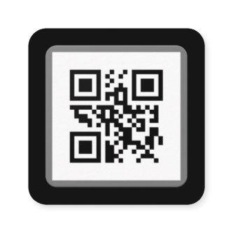 Modern minimal white custom QR code social media   Square