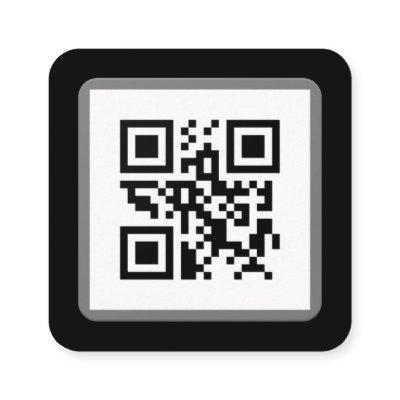 Modern minimal white custom QR code social media   Square