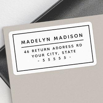 Modern minimal white or any color return address label
