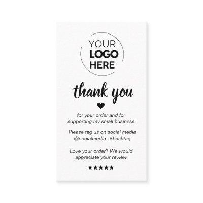 Modern Minimal White Thank You Supporting Small