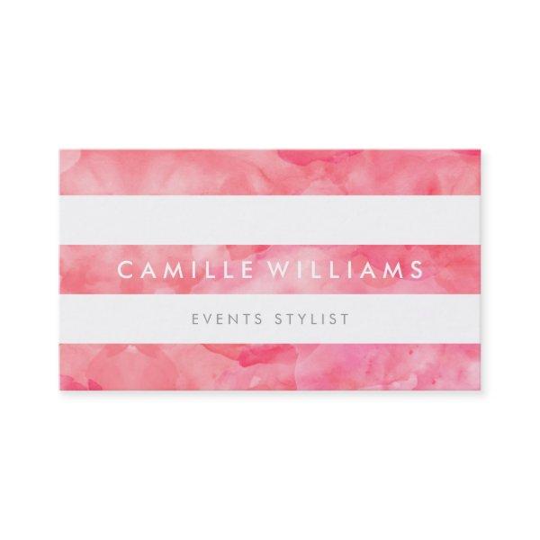 MODERN MINIMAL wide stripe fresh watercolor pink