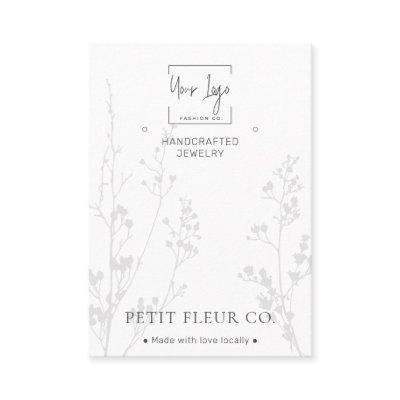 Modern Minimal Wildflowers QR Jewelry Display Card