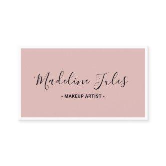 Modern Minimalist Black and Pink Script Business C