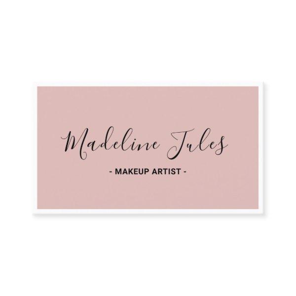 Modern Minimalist Black and Pink Script Business C