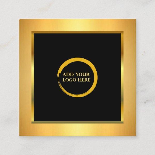 Modern minimalist black gold simple add your logo square