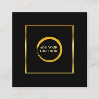 Modern minimalist black gold simple add your logo square