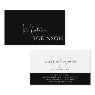 Modern Minimalist Black White Script