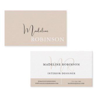 Modern Minimalist Boho Beige Script